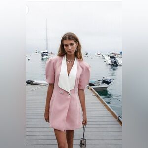 Nana Jacqueline Alia Puff-Sleeve Back-Bow Mini Dress